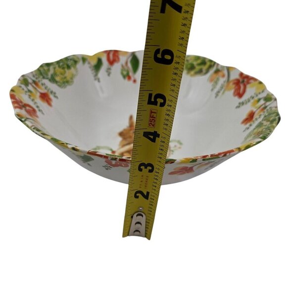 Pier 1 Imports Lilly Easter Bunny Rabbit 10" Porcelain Serving Salad Bowl - Picture 9 of 16